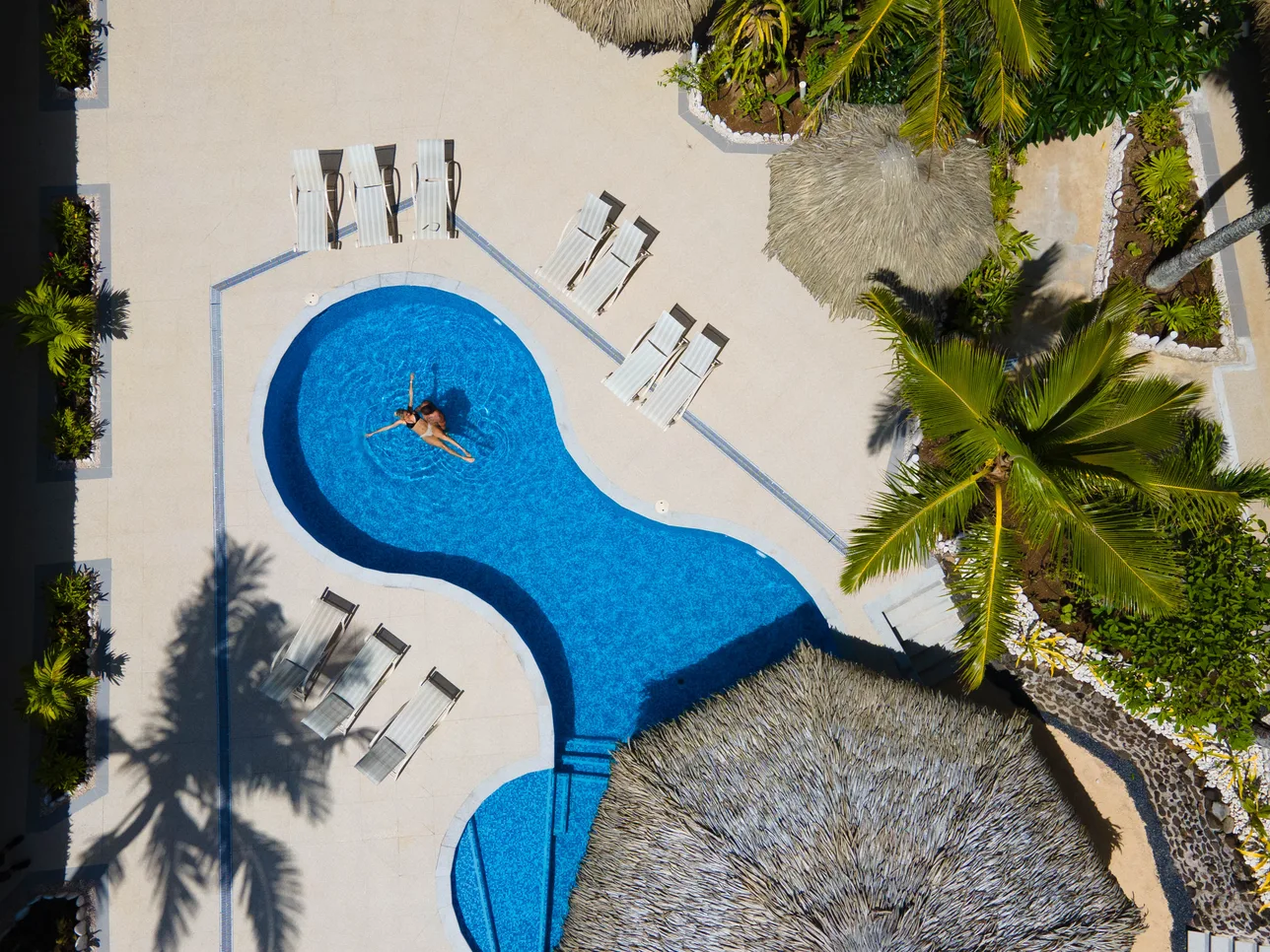 Aerial view of the resort pool